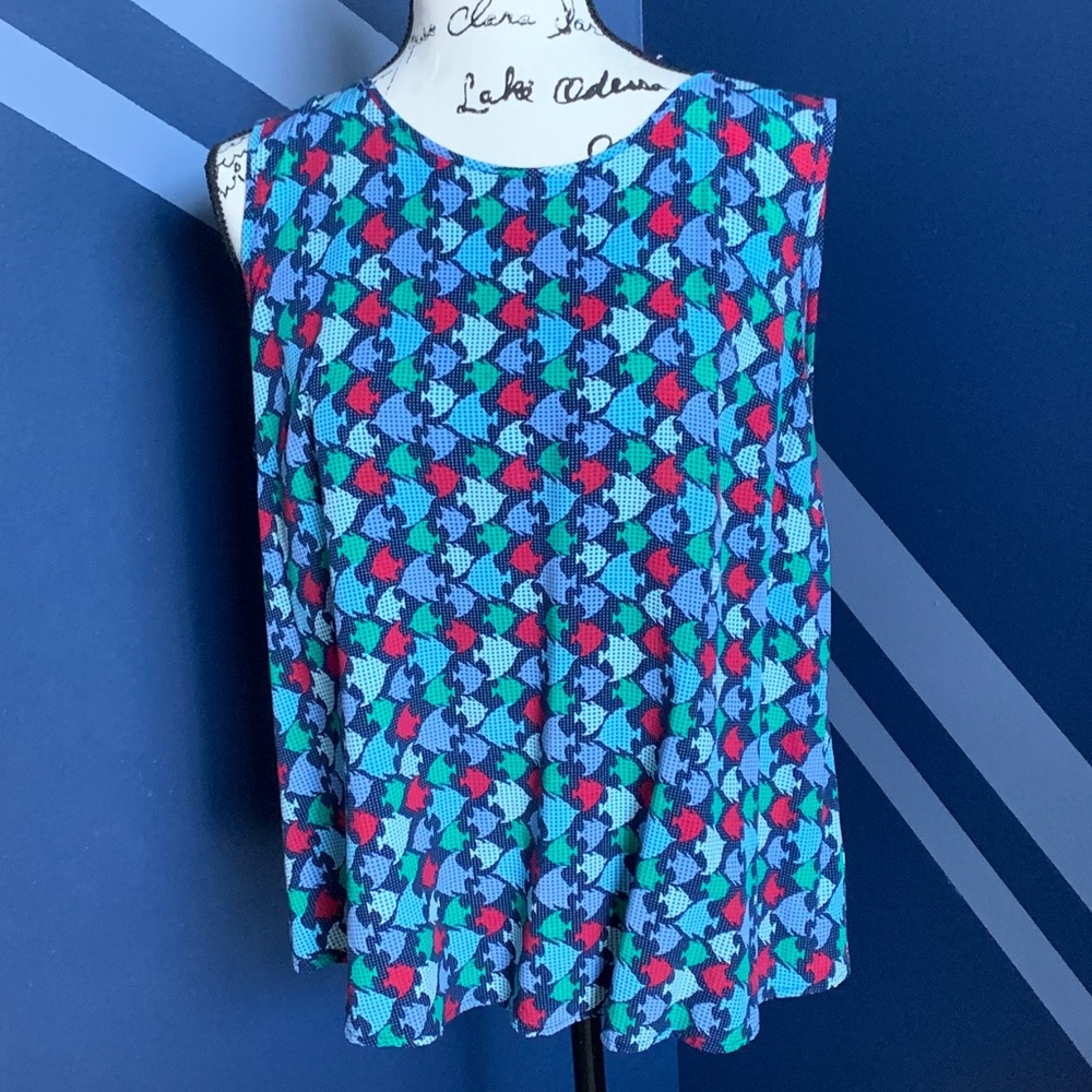 Talbots Colorful Fun patterned Blouse